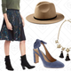 Heritage Cargo Crop Pant, $22 | Pleated Floral Print Skirt, $33 | Andrea Felt Hat, $31 | Cadi Slingback Heel, $55 | Treasure Trove Star Tassel Necklace, $29 | Long-Sleeve Watercolor Print Wrap Dress, $45